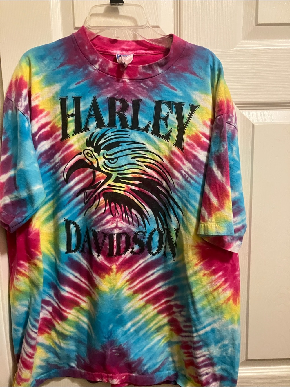 Men’s Very vintage Volley Gear Tie-Dye Tee/ with Harley Davidson print